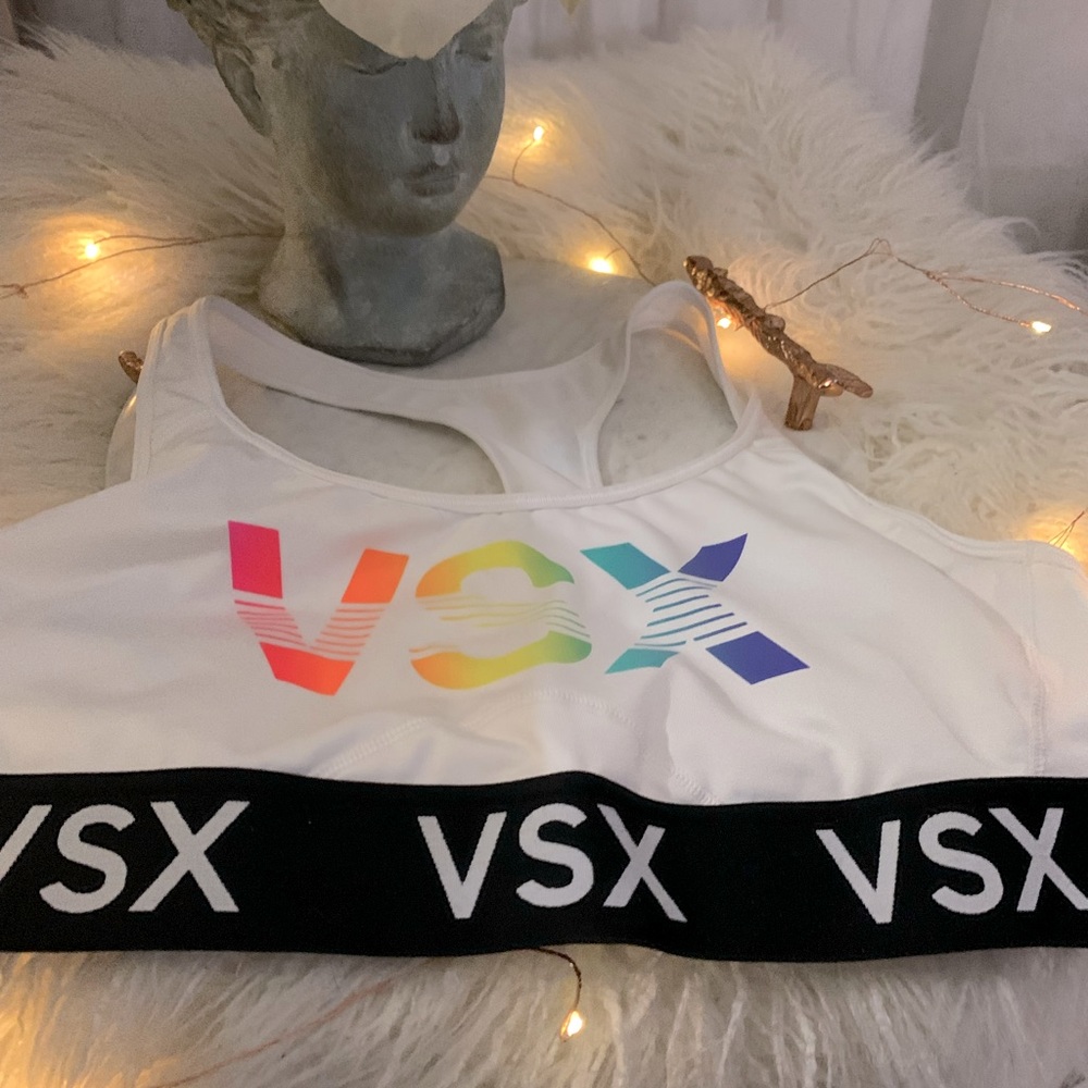 VSX White and Rainbow Pride Sport Bralette